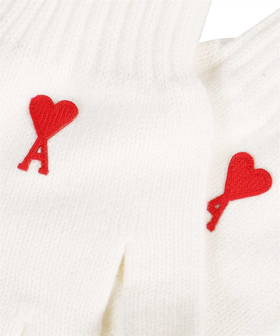 Ami Alexandre Mattiussi Logo-embroidered Merino Gloves In White