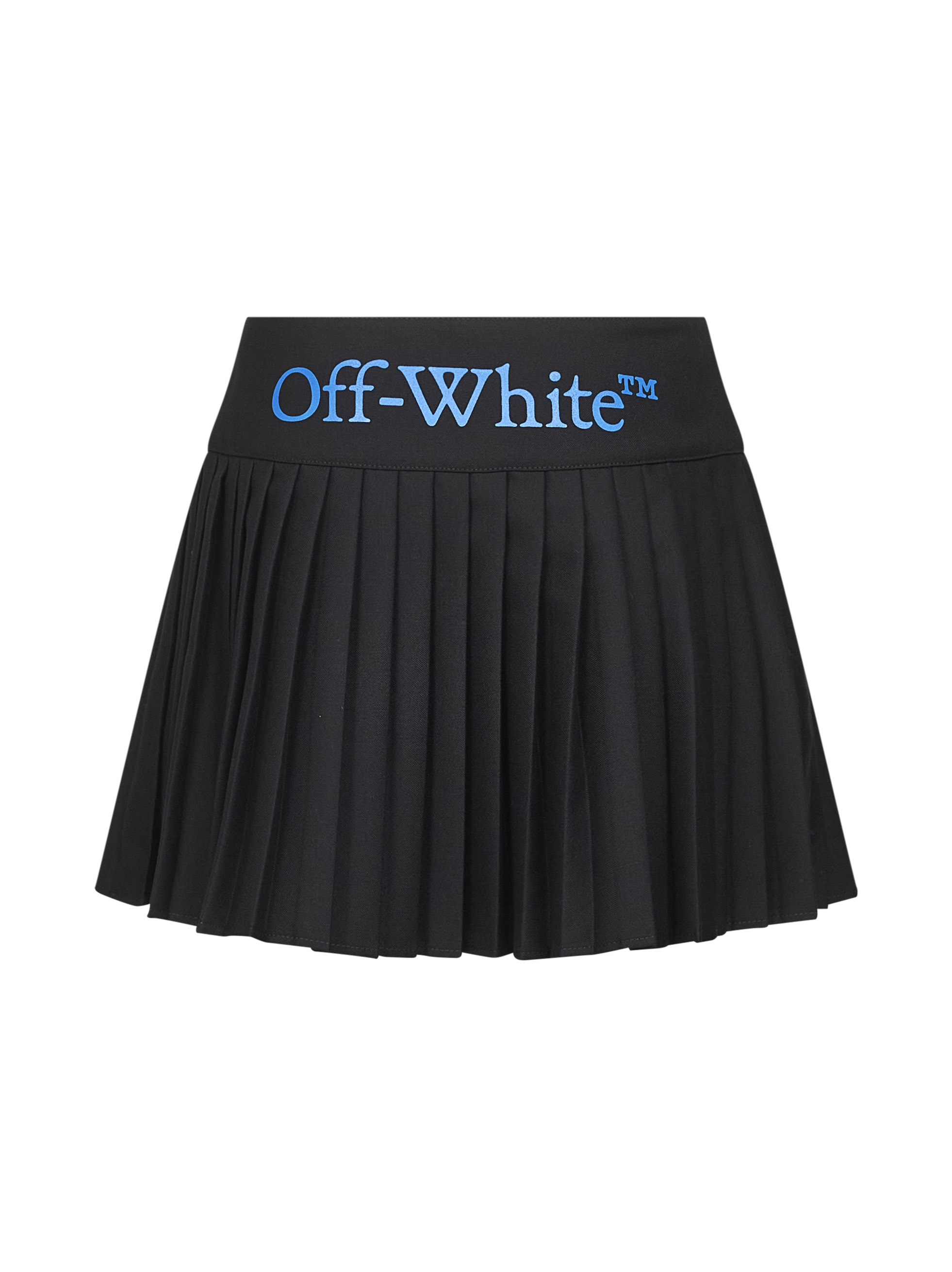 Off-white Black Gabardine Big Bookish Pleated Mini Skirt In Black