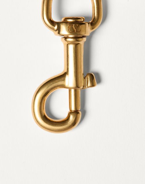 Valentino Vlogo Signature Metal Bag Charm With Key Ring In Nude