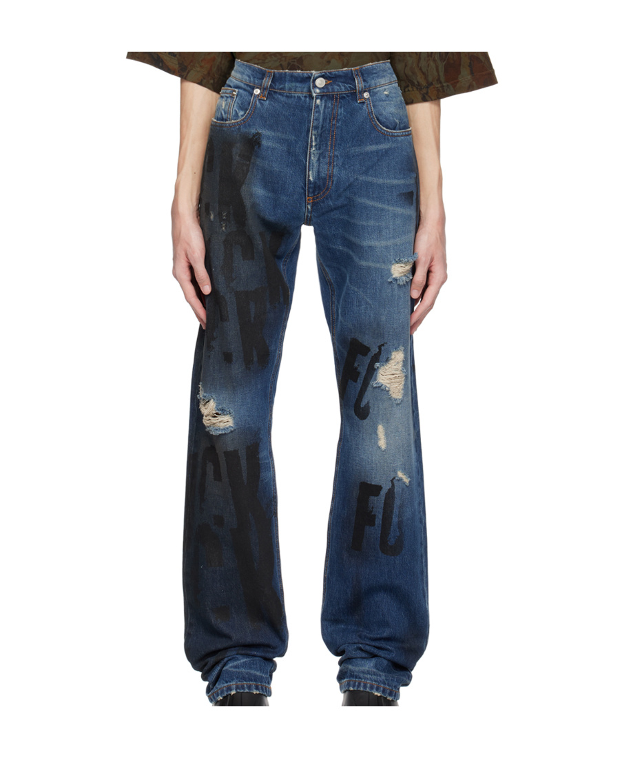 Alyx Distressed-effect Straight-leg Jeans In Blue