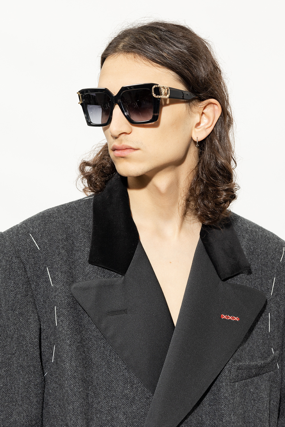 Valentino Eyewear Butterfly Frame Sunglasses In Gray