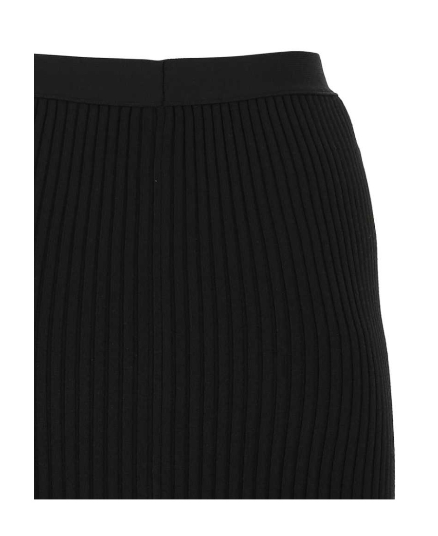 Bottega Veneta High-waist Ribbed-knit Skirt In Black