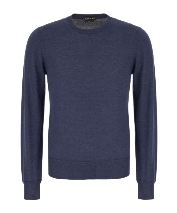 Tom Ford Cashmere And Silk Crew-neck Sweater In Blue