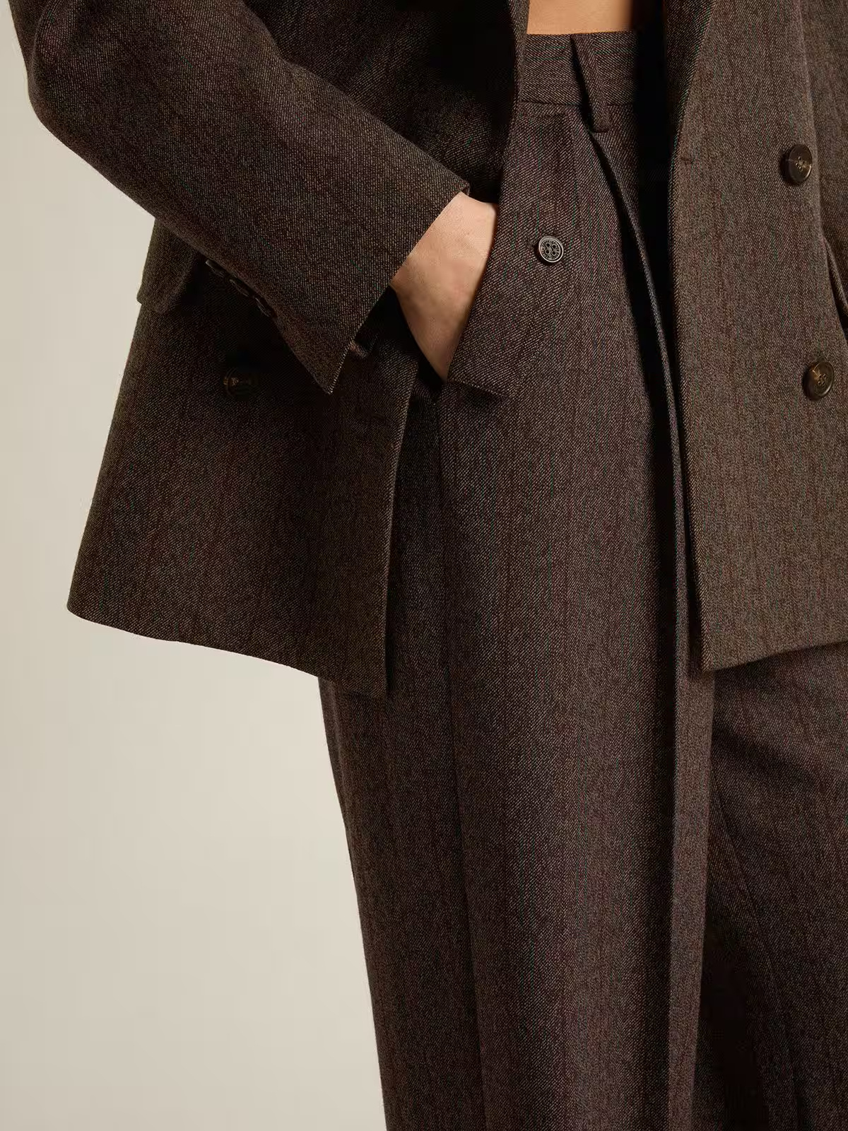 Golden Goose Belt Loop Casual Pants In Brown