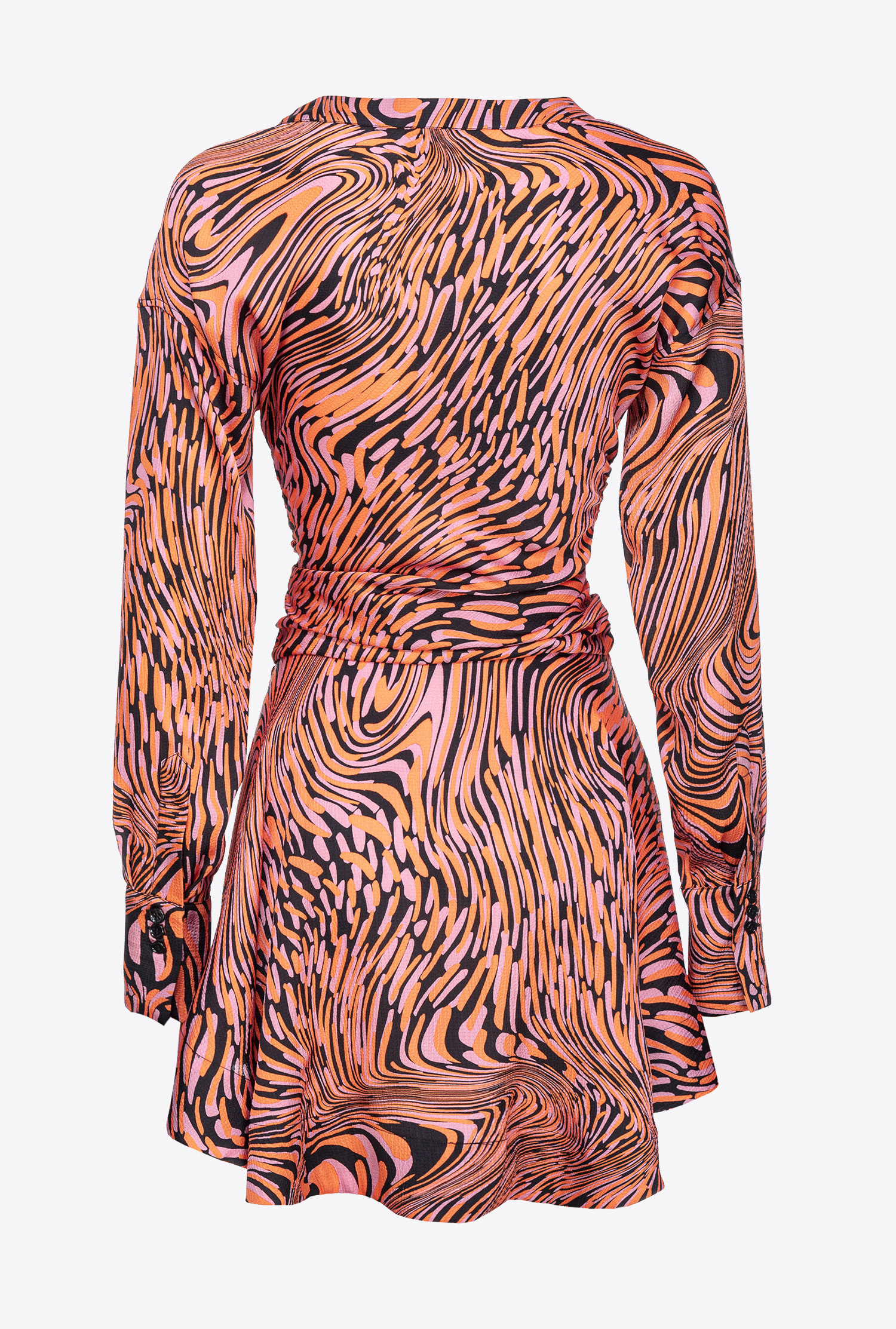 Pinko Abstract-print Flared Shirt Minidress In Multicolor