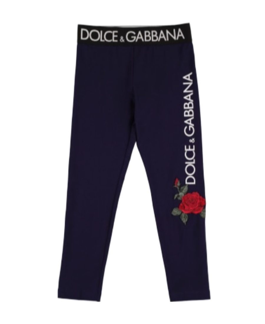 Dolce & Gabbana Kids' Logo Printed Leggings In Blue