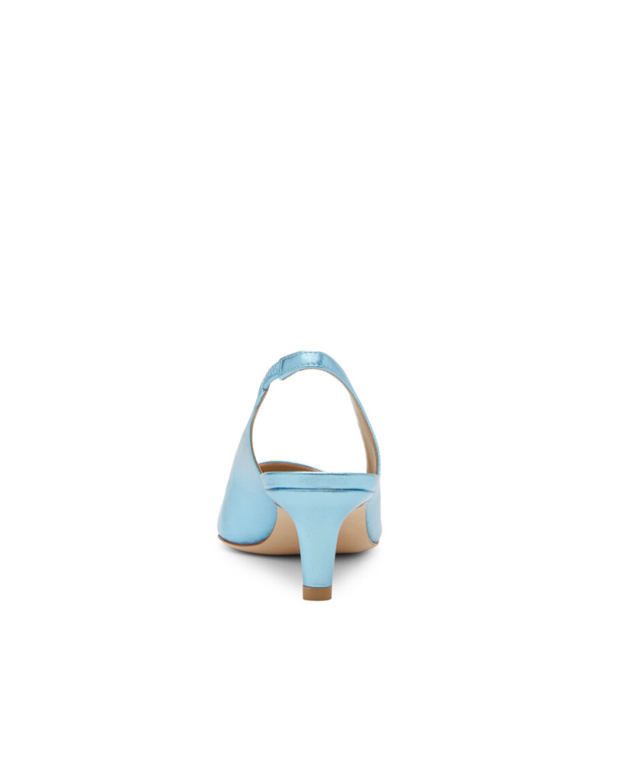 Stuart Weitzman Metallic-effect Pointed Pums In Blue