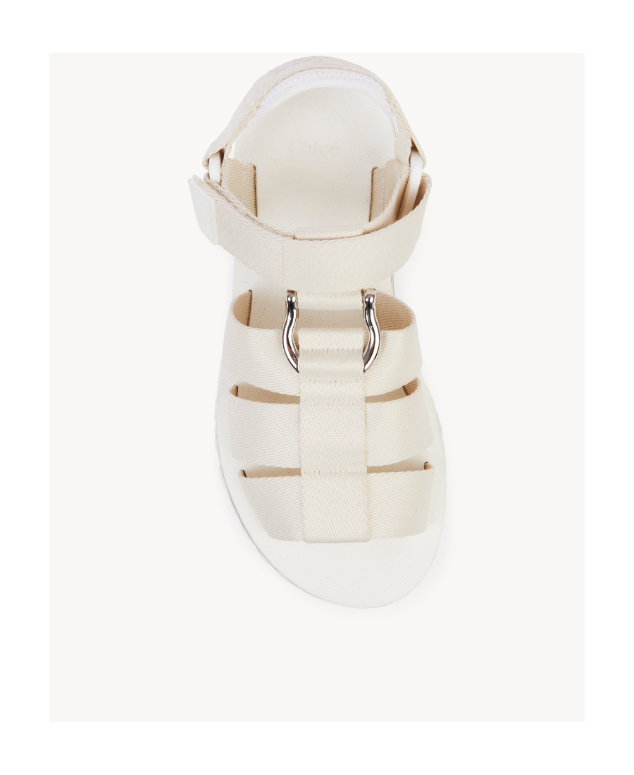 Chloé Logo Sandals In White