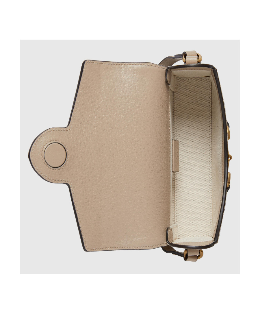 Gucci Horsebit 1955 Gg Mini Crossbody Bag In Nude