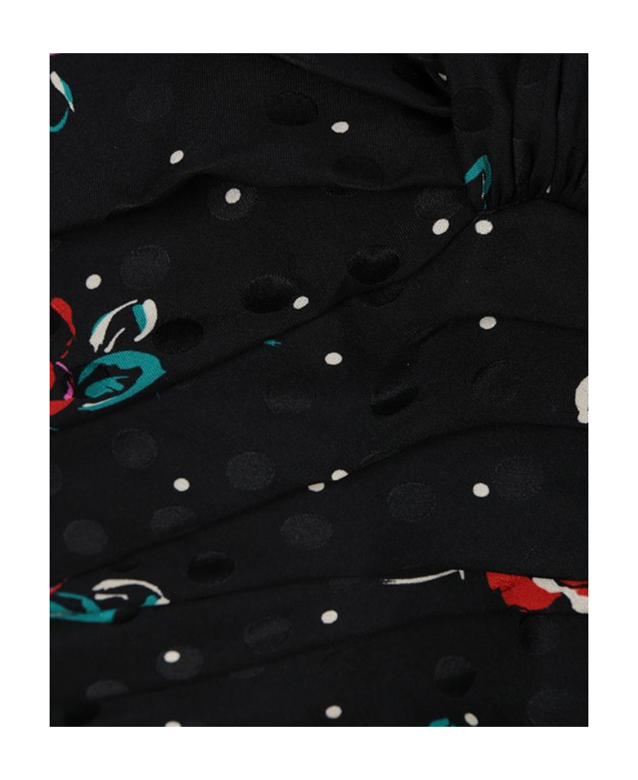 Alessandra Rich Ruched Wrap-effect Floral-print Silk-jacquard Mini Dress In Black