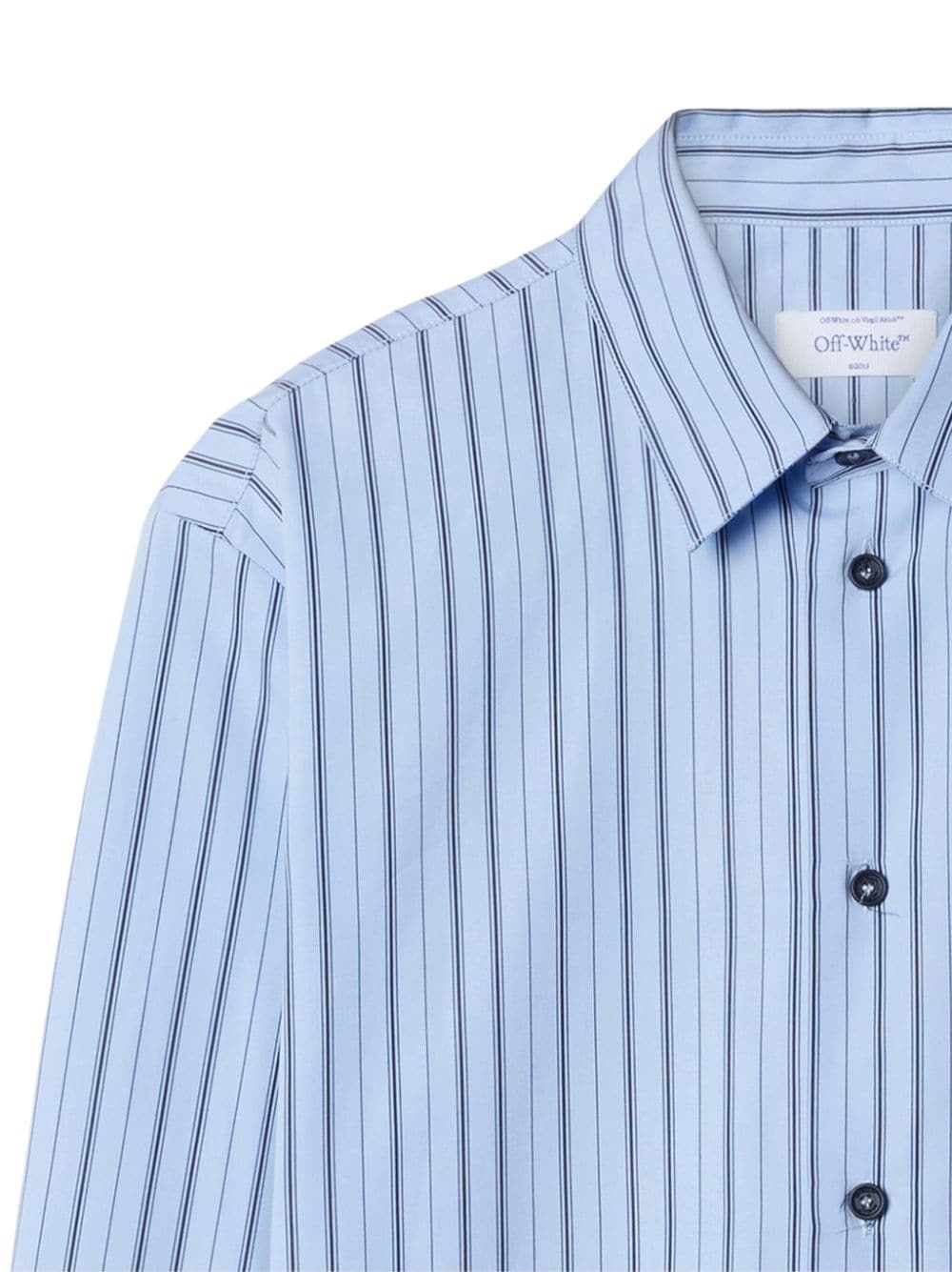 Off-white Gestreiftes Hemd Mit Reissverschlussdetail In Blue