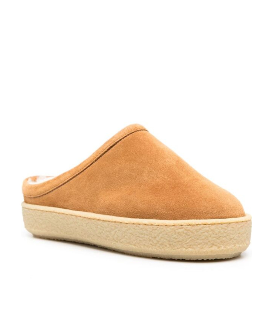 Isabel Marant Fozee Suede Flatform Mules In Nude