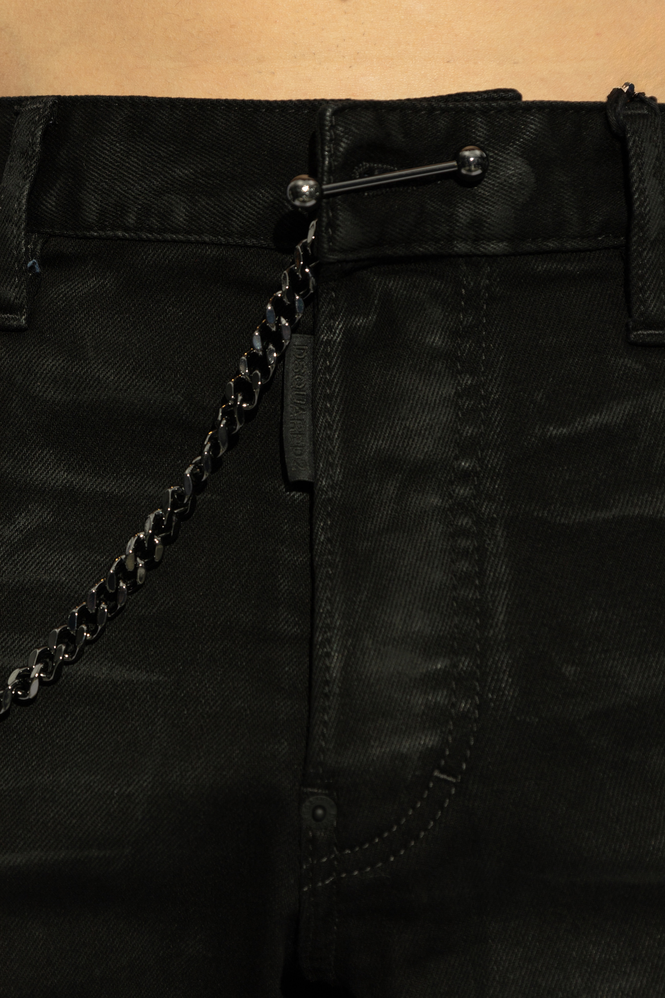 Dsquared2 Chain-detailed Trousers In Black
