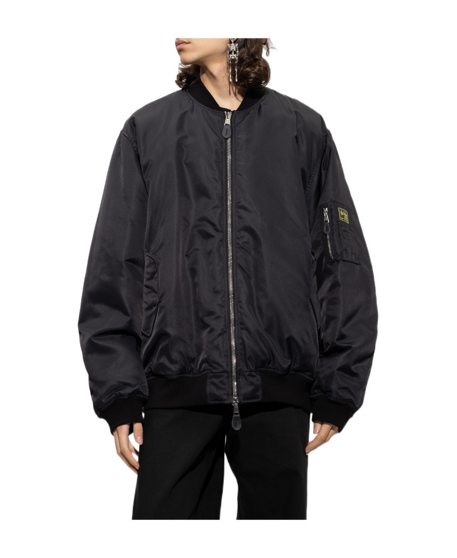 Raf Simons Detached-print Bomber Jacket In Black