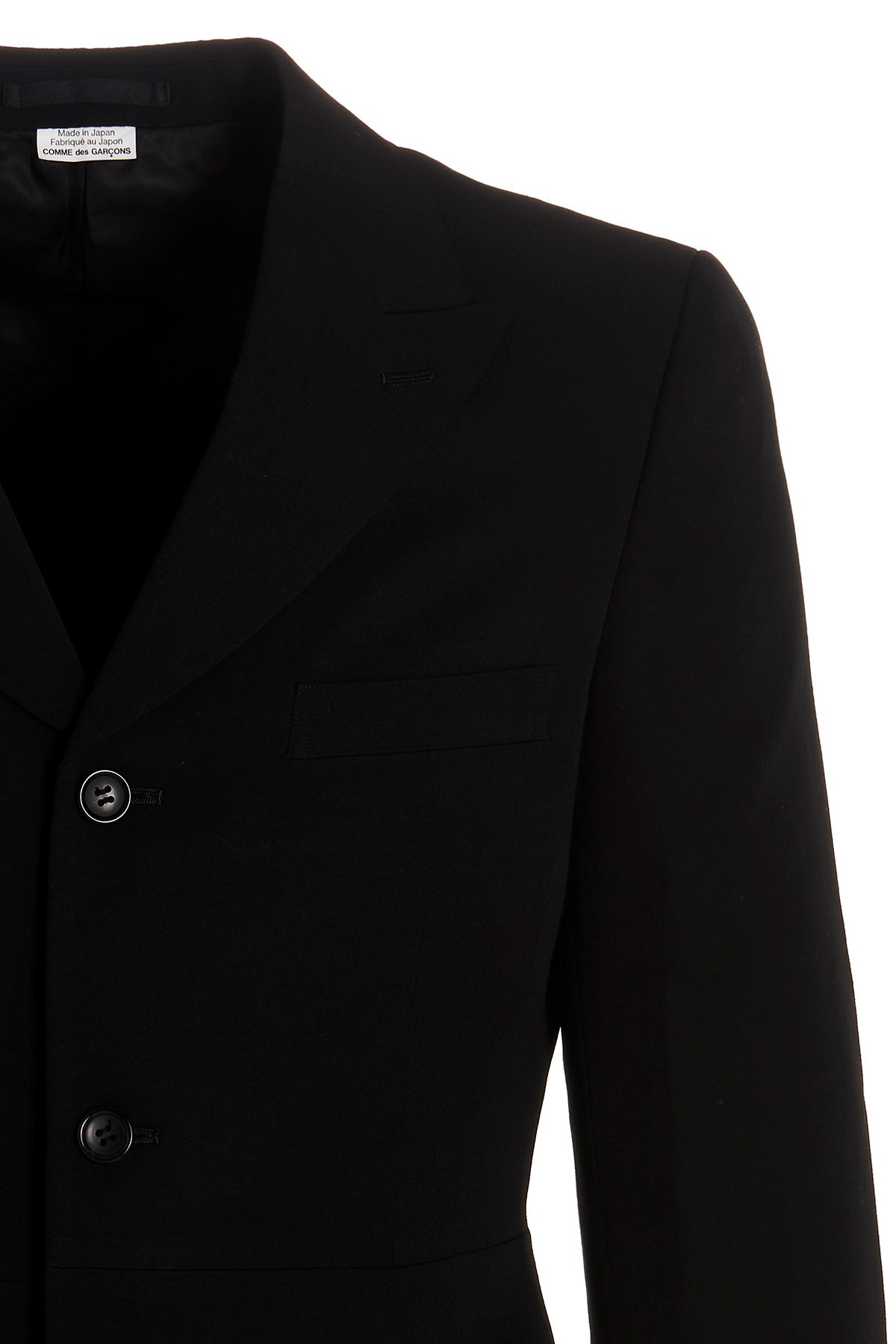 Comme Des Garçons Single-breasted Wool Blazer In Black