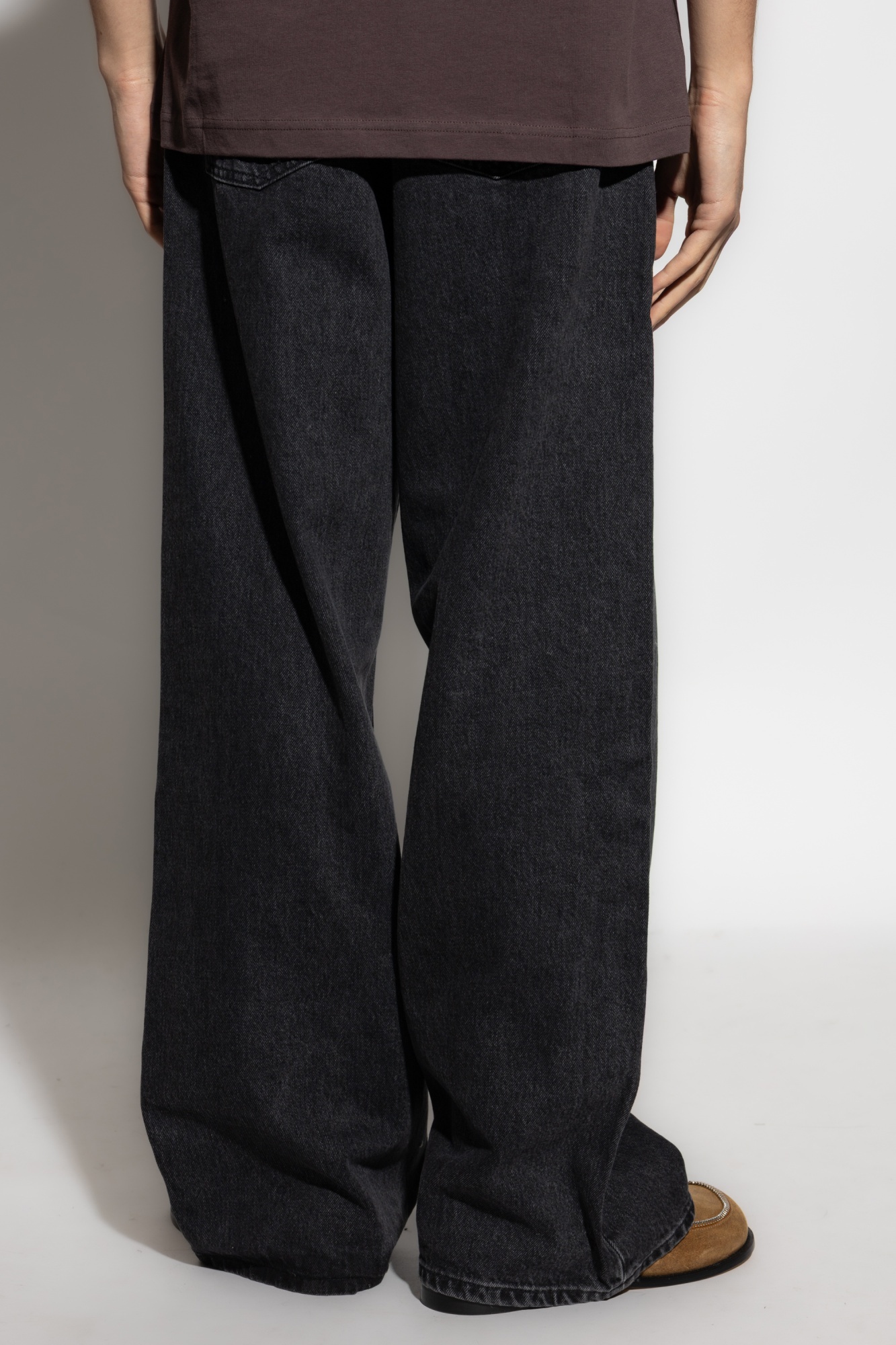 Samsoe & Samsoe Five-pocket Design Wide-leg Jeans In Black