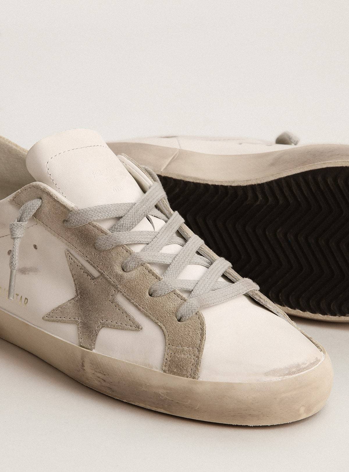 Golden Goose Womens Super-star With Gray Suede Star And Heel Tab In Brown