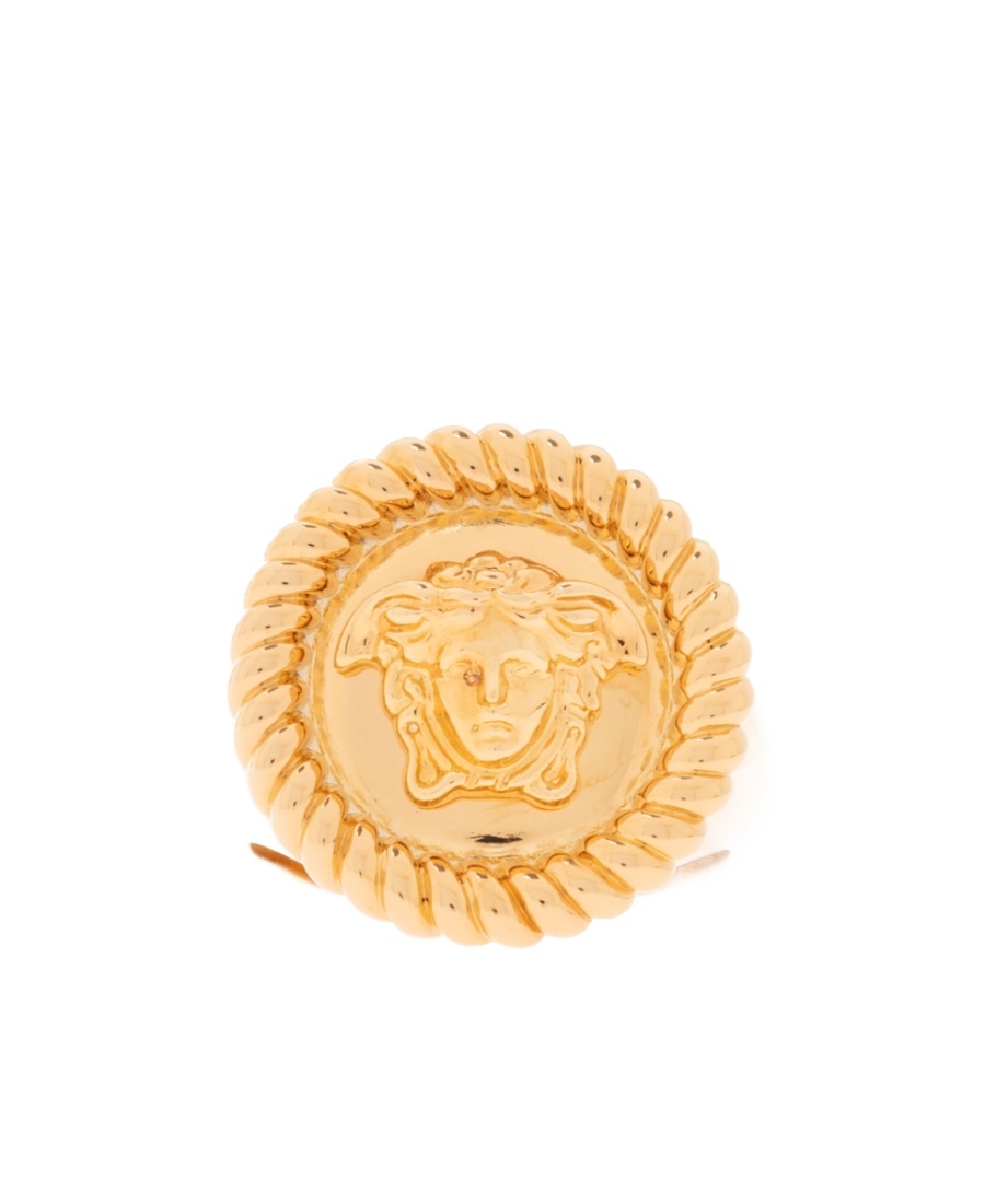 Versace Medusa Head Ring In Yellow