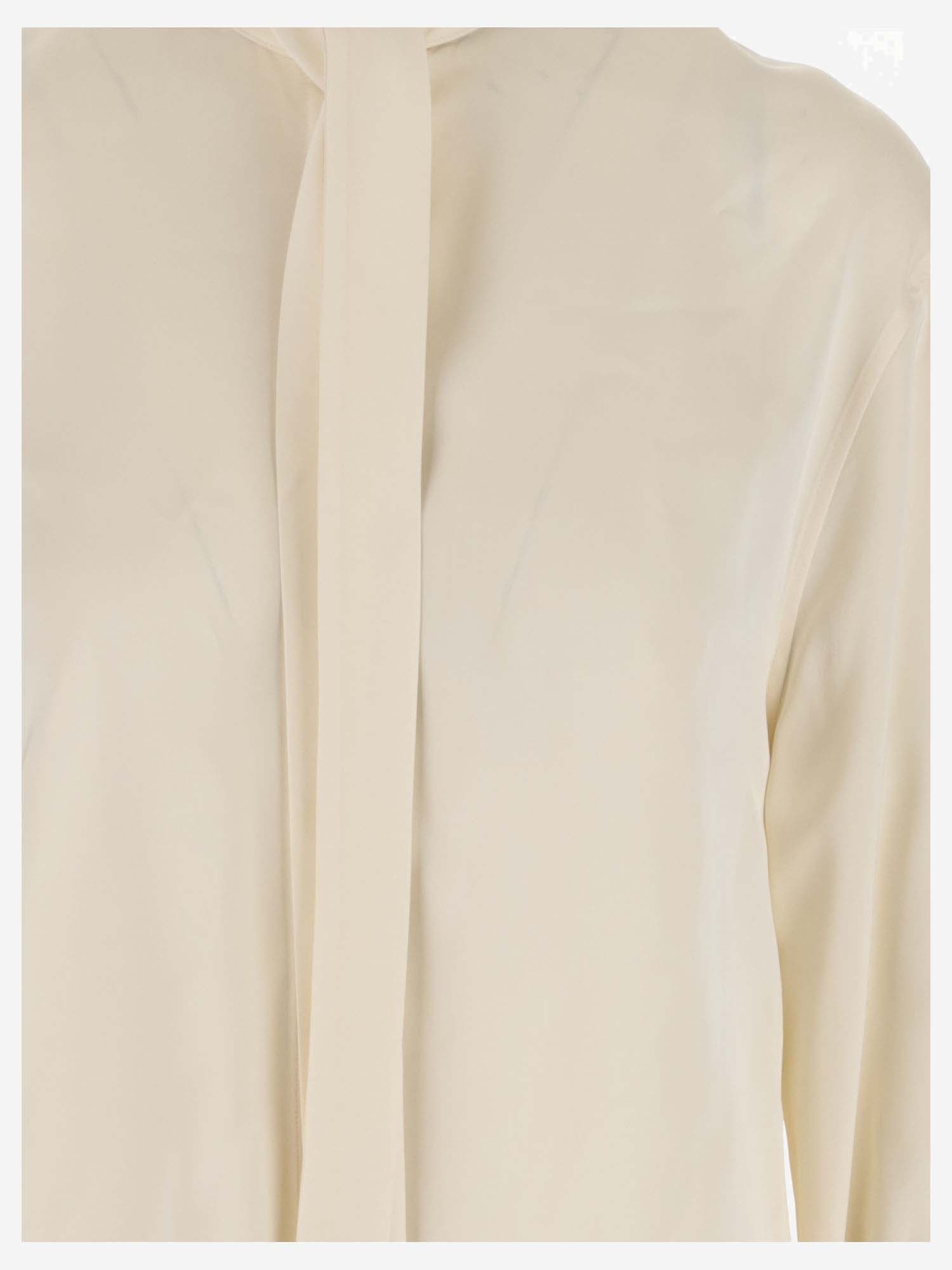 Jil Sander Satin-finish Tie-neck Blouse In Nude