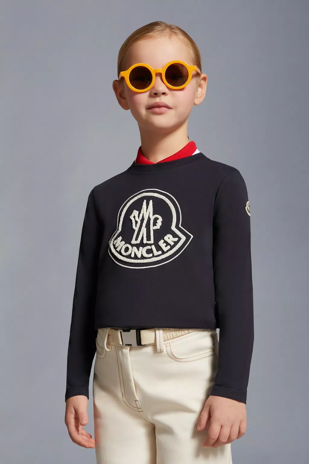 Moncler Logo-embroidered Cotton T-shirt In Blue