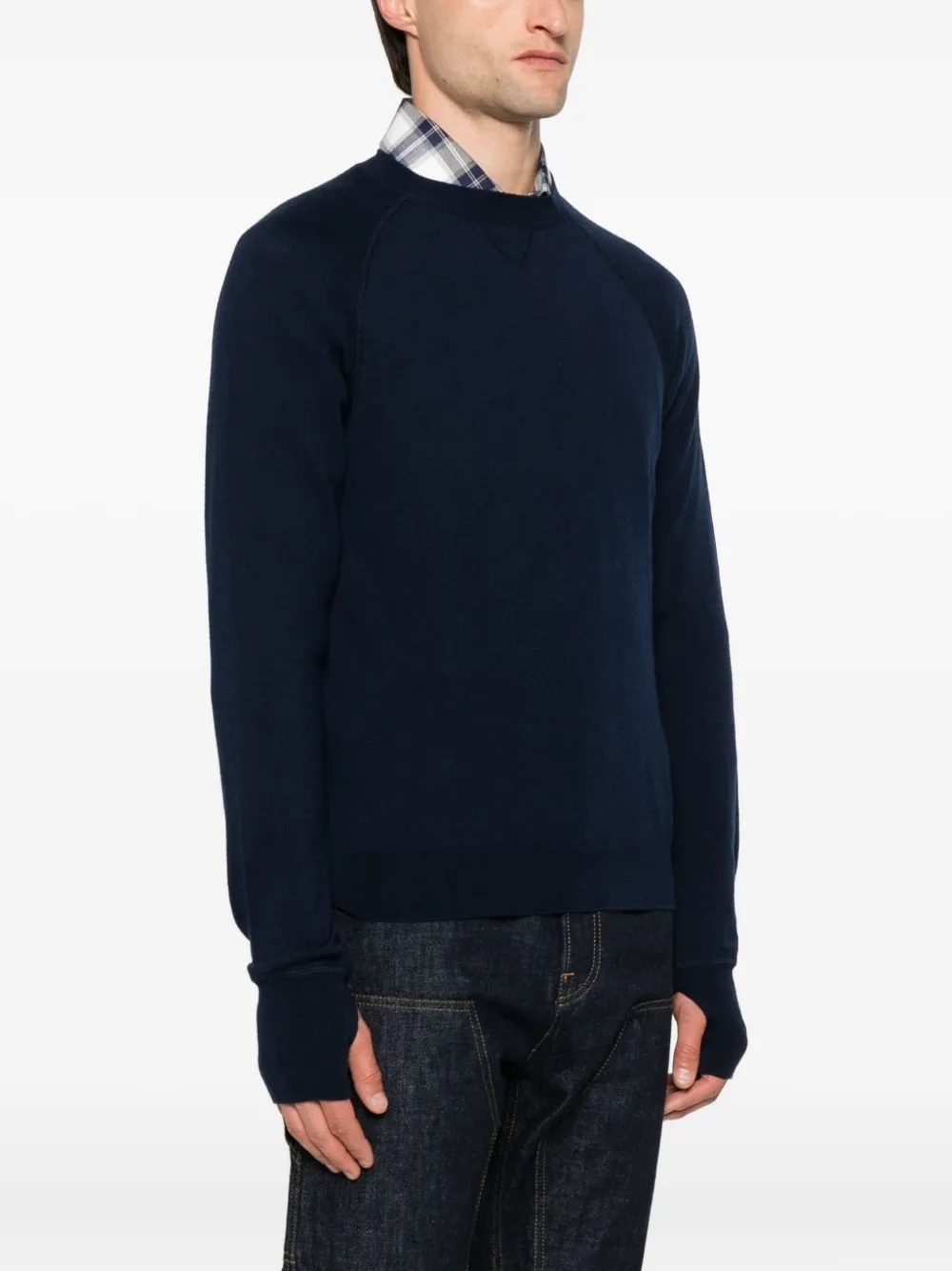 Eleventy Ribbed Crewneck Raglan Sweater With Long Sleeves In Black