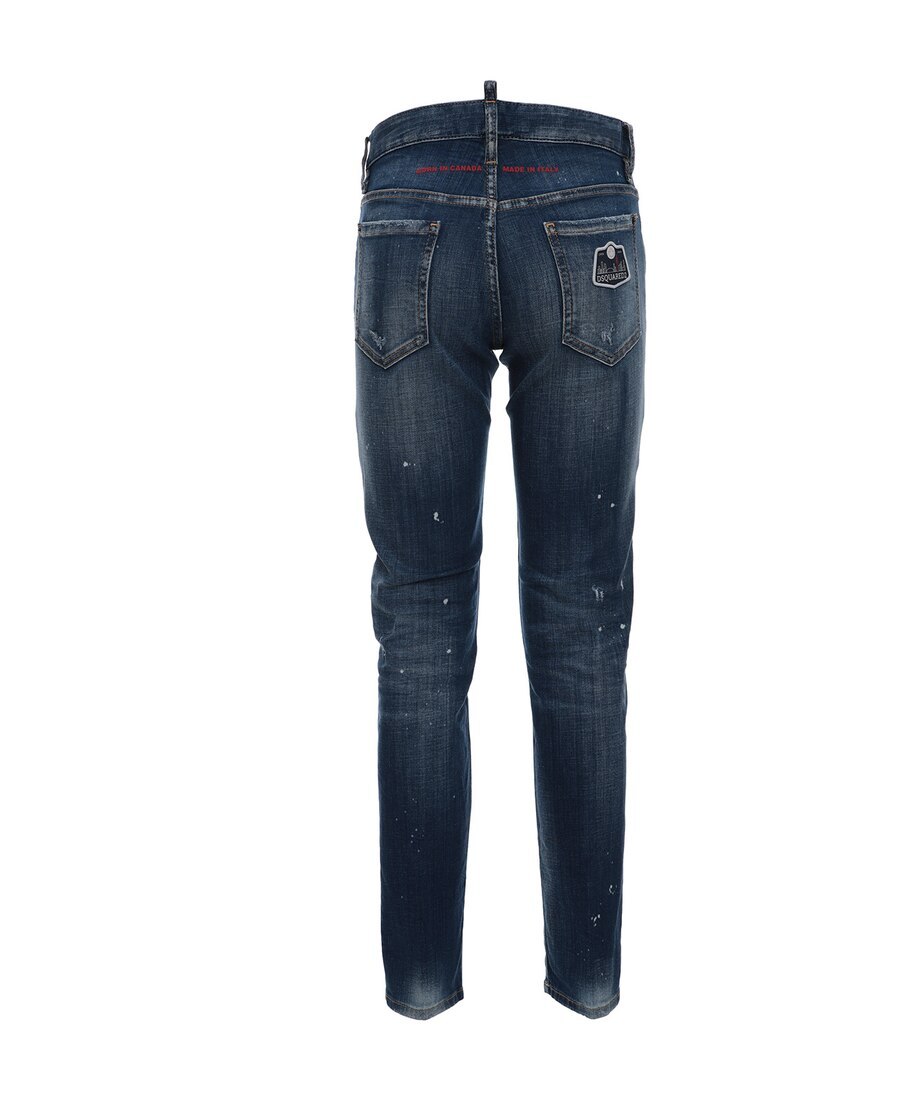 Dsquared2 Paint Splattered Skinny Jeans In Blue
