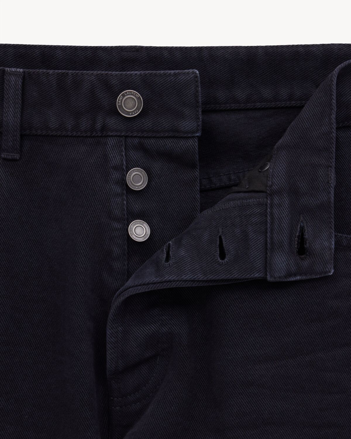 Saint Laurent Mick Long Straight-leg Jeans In Black