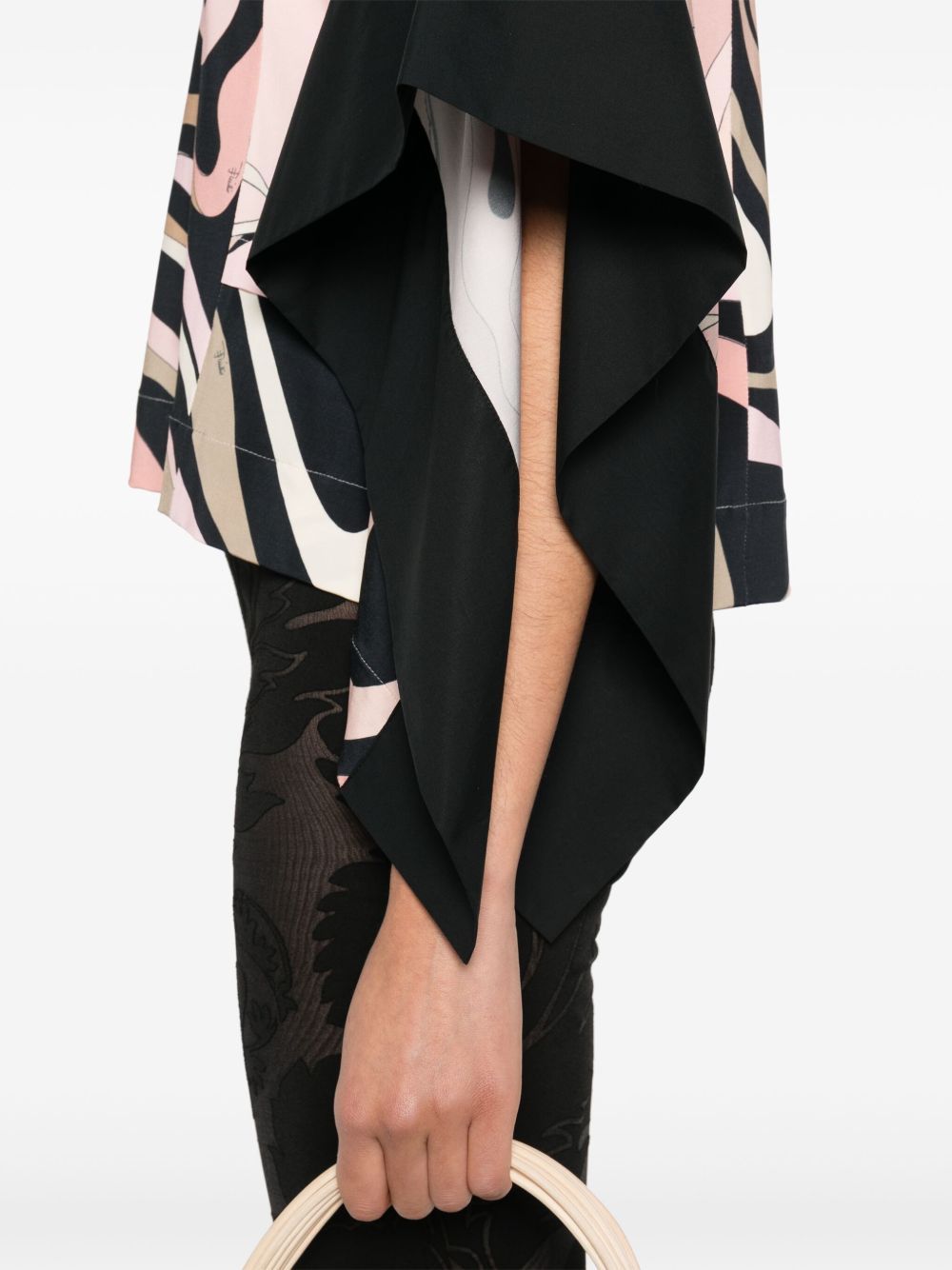 Pucci Marmo-print Blouse In Pink