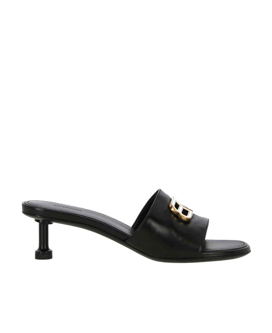 Balenciaga Groupie Medallion Kitten-heel Mules In Black