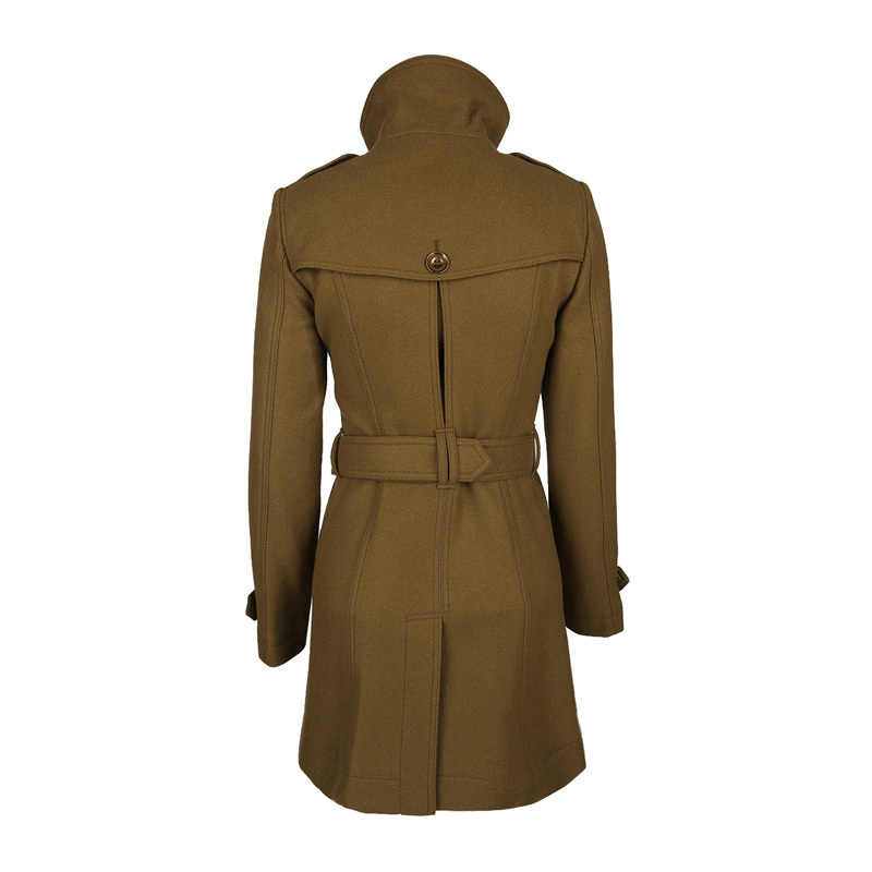 Burberry Double-breasted Slim Coat In Brown