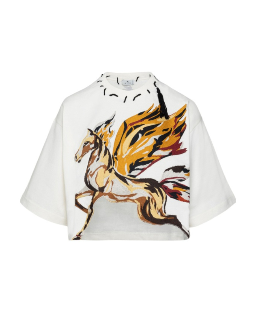 Etro Pegaso-patch T-shirt In White