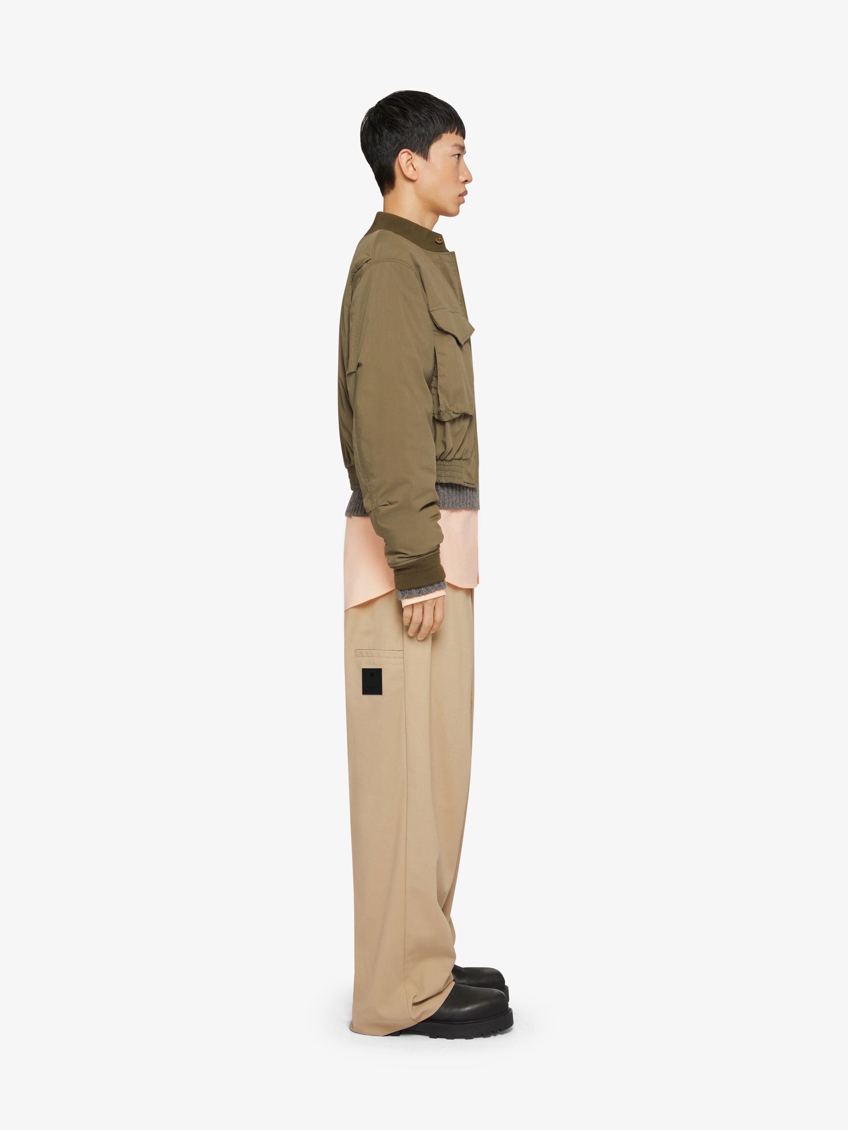 Givenchy Cropped Bomber Jacket In Green