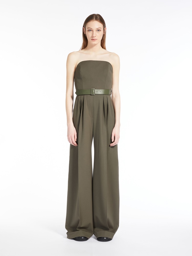 Max Mara Agguati Strapless Jumpsuit In Green