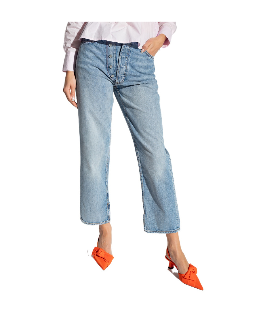 Ganni Double-fly Jeans In Blue