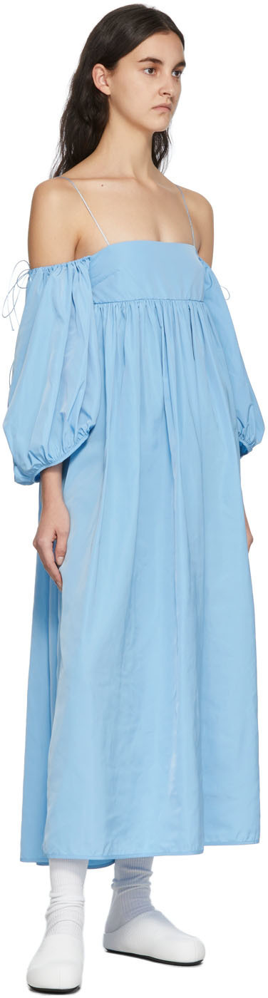 Cecilie�bahnsen Strapless Dress With Thin Straps In Blue