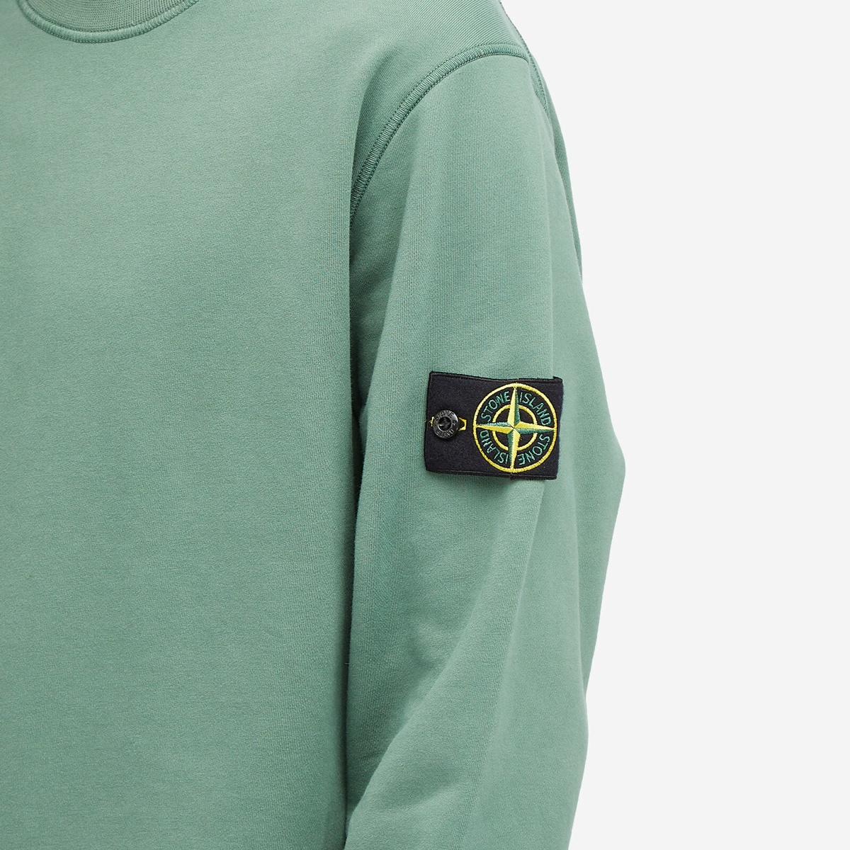 Stone Island Logo Patch Crewneck Sweatshirt In Green