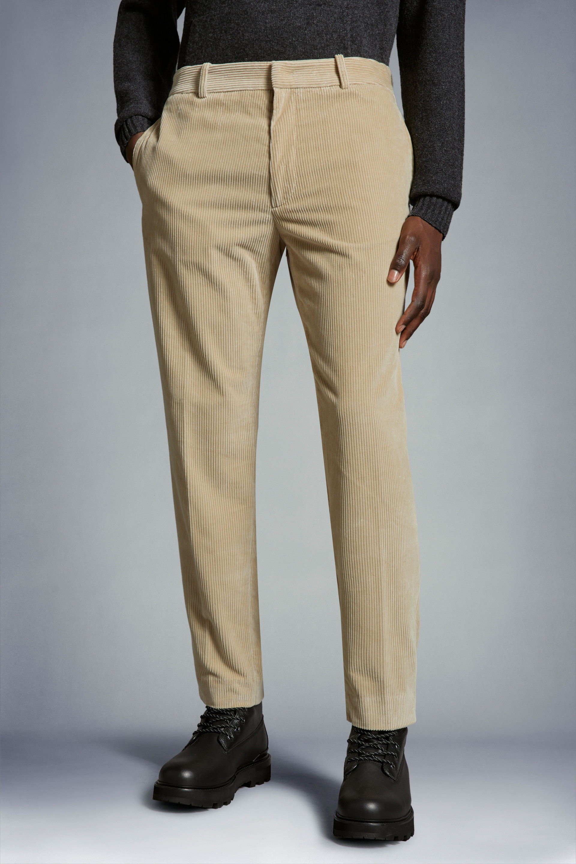 Moncler Corduroy Trousers In Nude