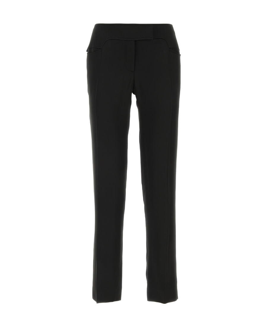 Tom Ford Pressed-crease Tapered-leg Trousers In Black
