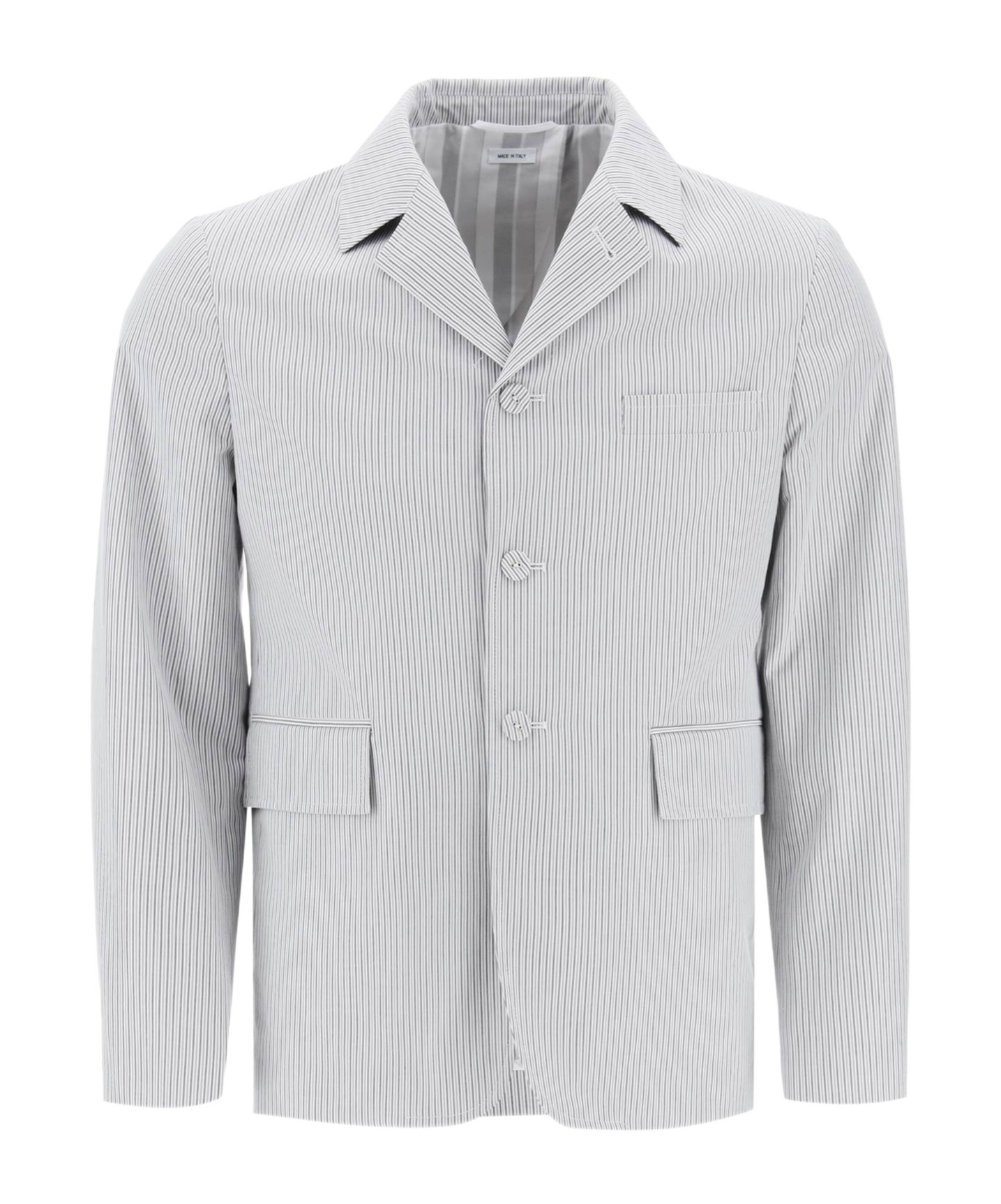 Thom Browne Striped Deconstructed Jacket In White