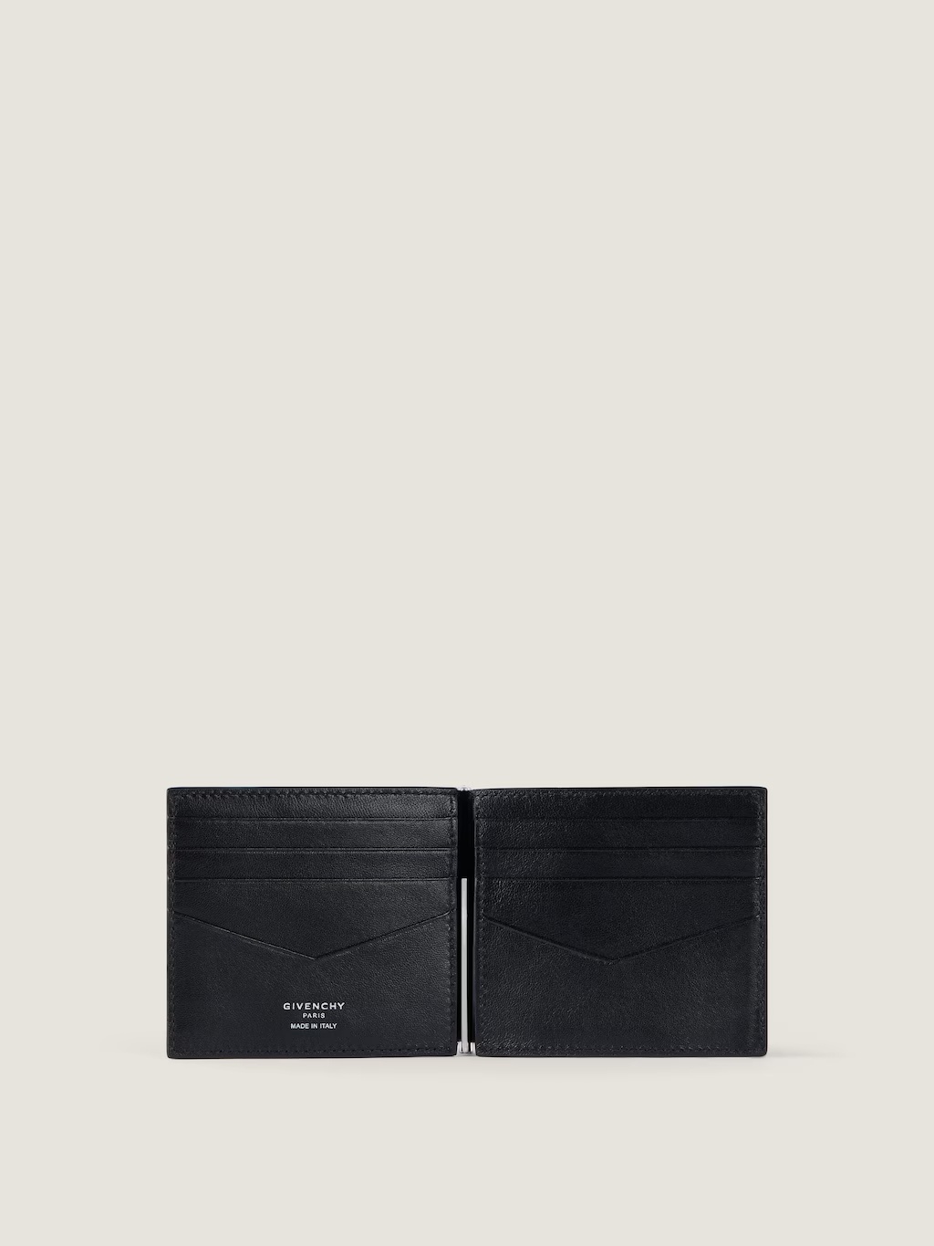 Givenchy Wallet In Grained Leather With Clip In Black