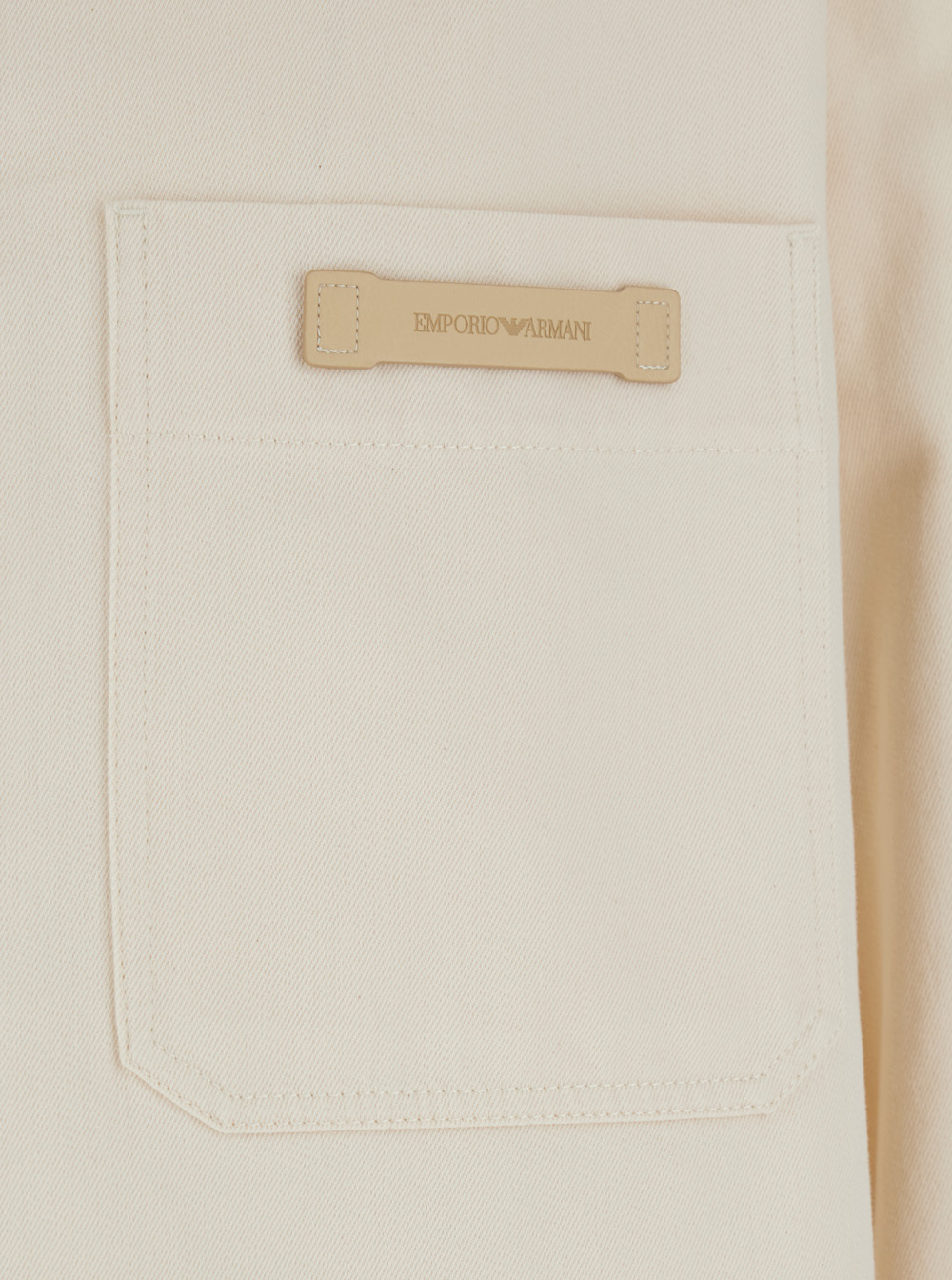 Emporio Armani White Jacket With Logo Patch On The Front In Nude