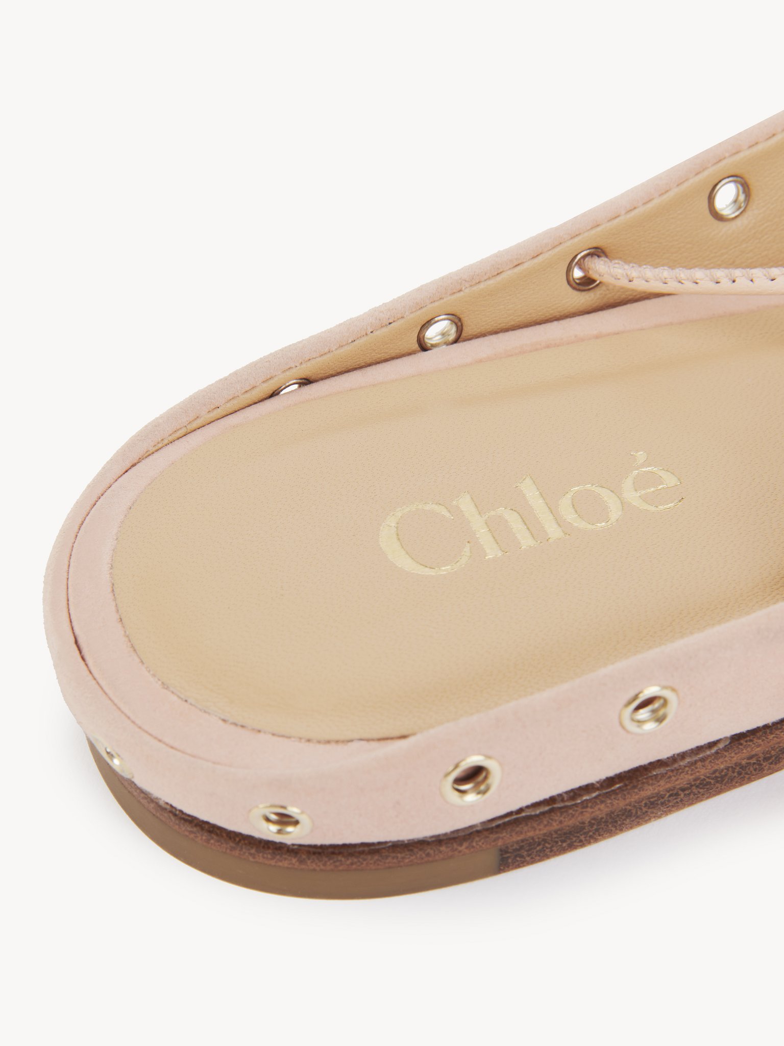 Chloé Ghillies Almond Toe Ballerina Shoes In Nude