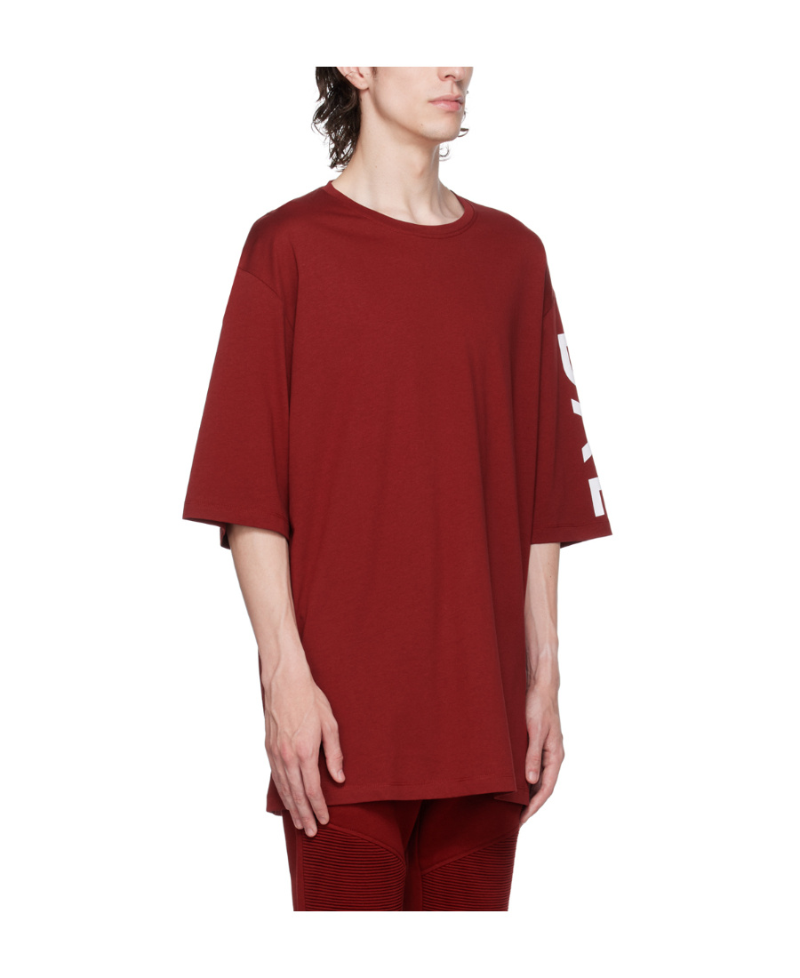Balmain T-shirt With Round Neck And Short Sleeves In Red