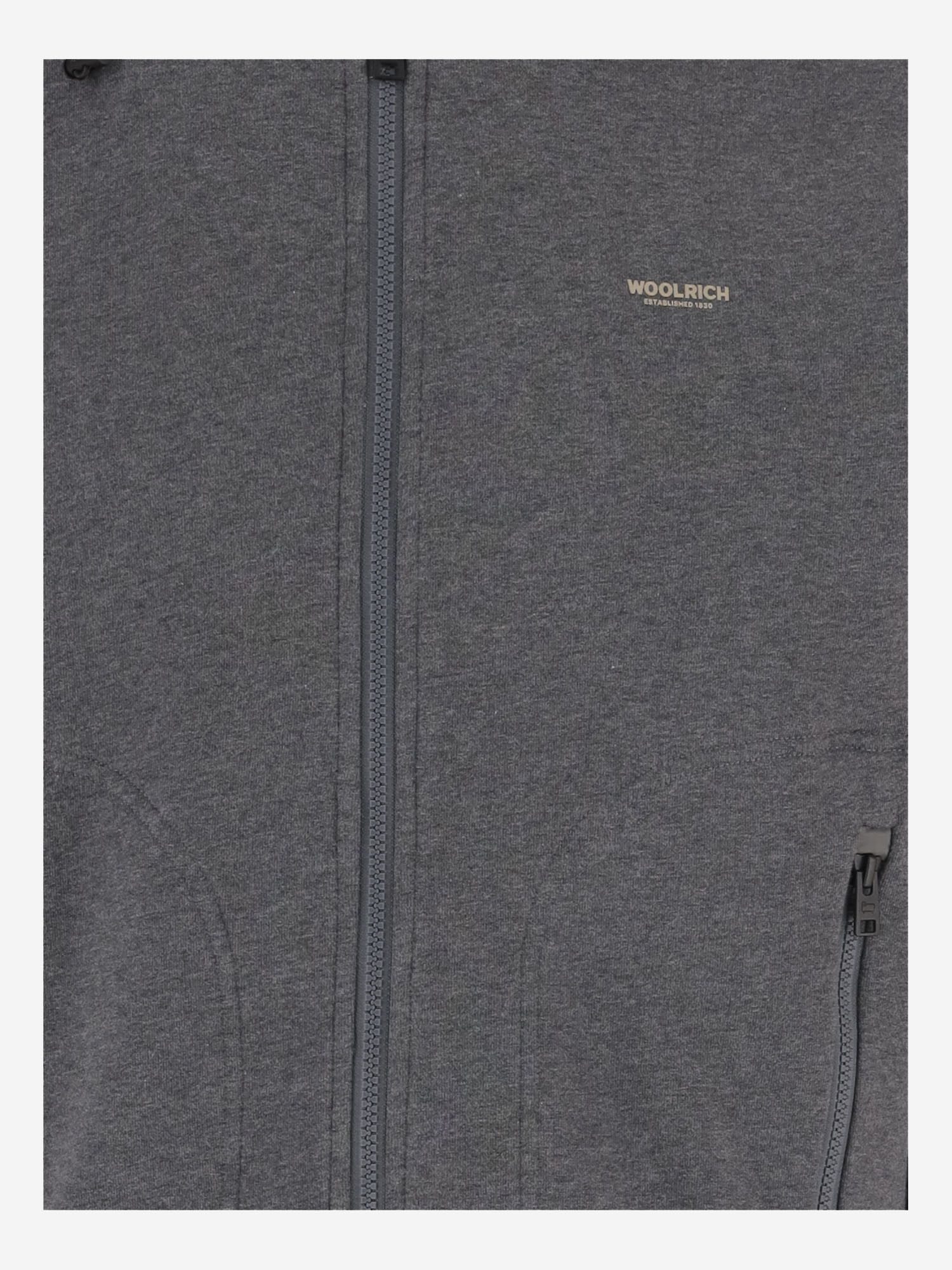 Woolrich Grey Logo Zip-up Hoodie In Black