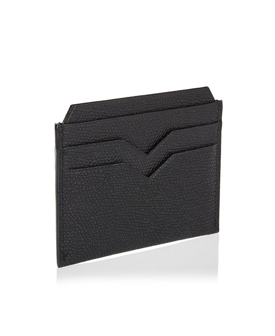 Valextra Leather Card Holder In Black