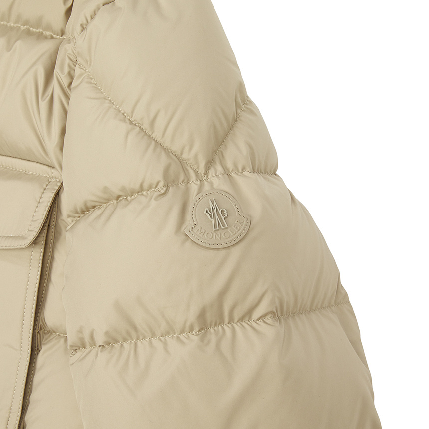 Moncler Hooded Down Jacket In Nude