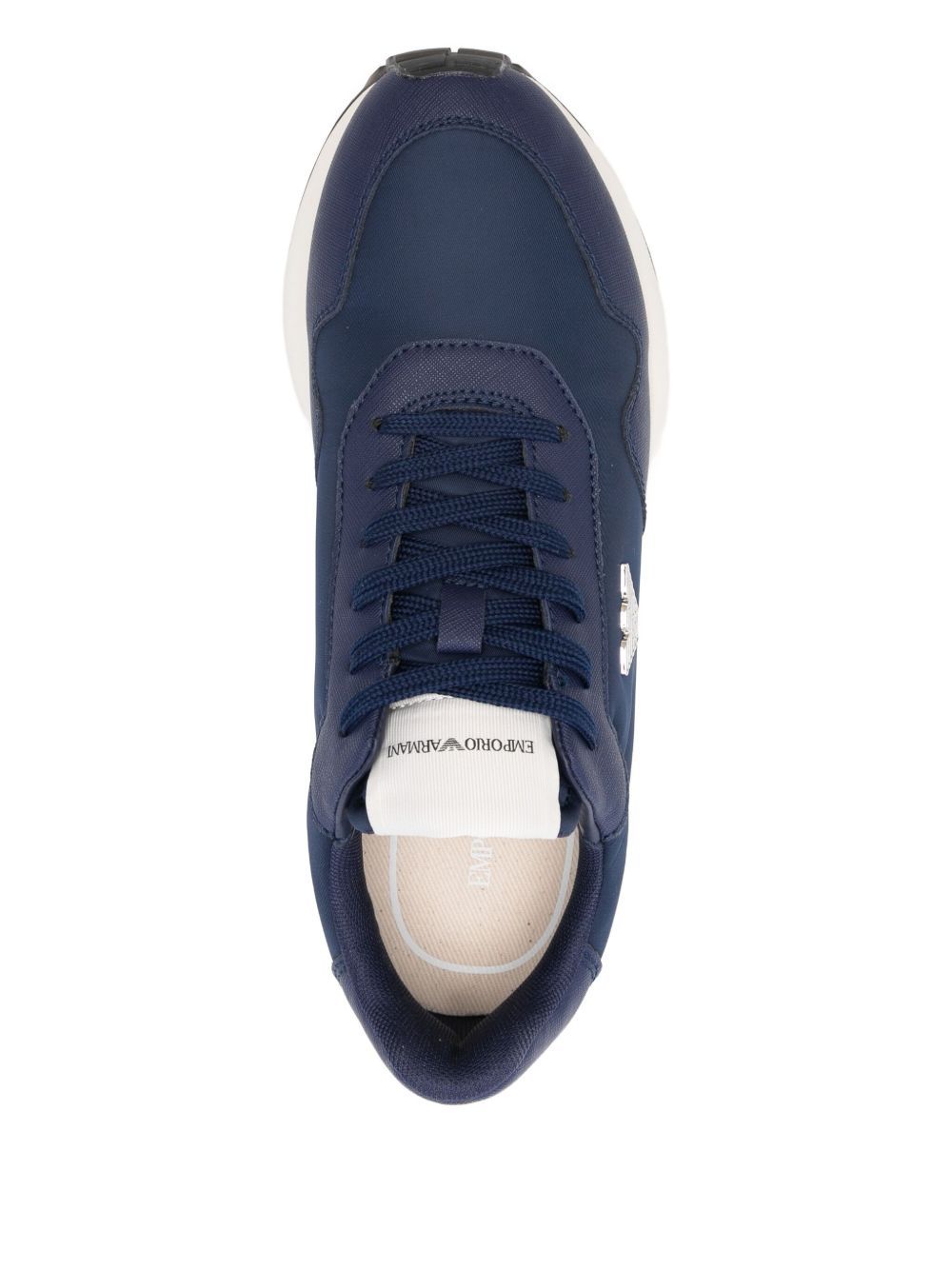 Emporio Armani Logo-plaque Trainers In Blue