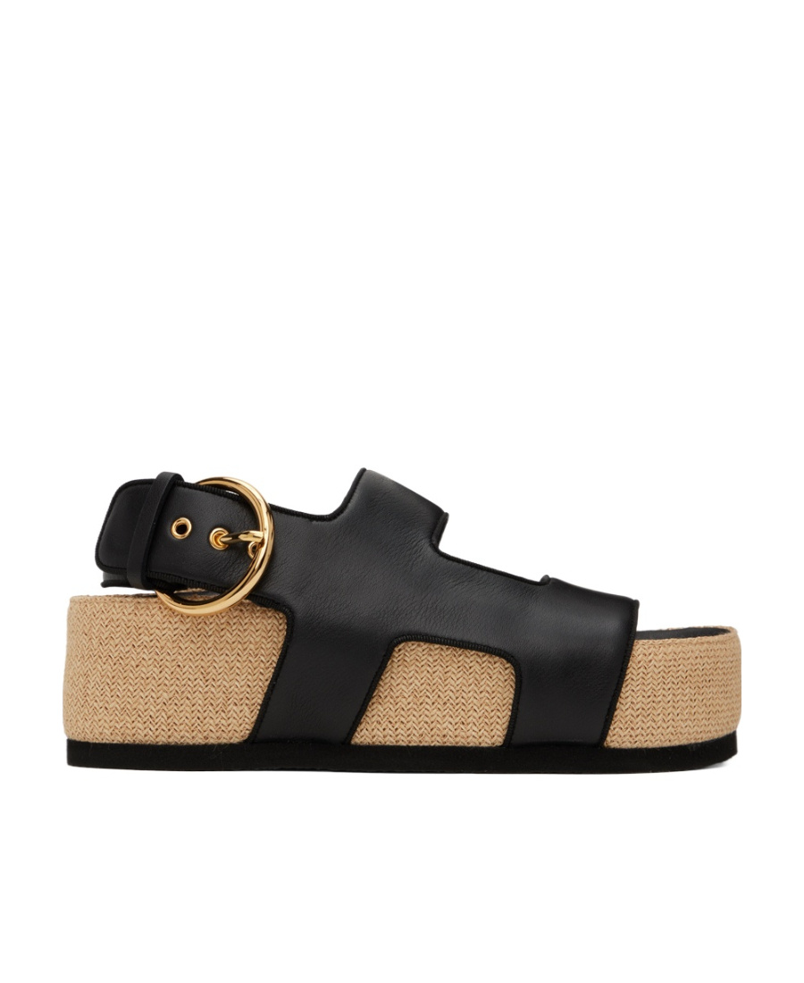Neous Contrast-colored Platform Sandals In Black