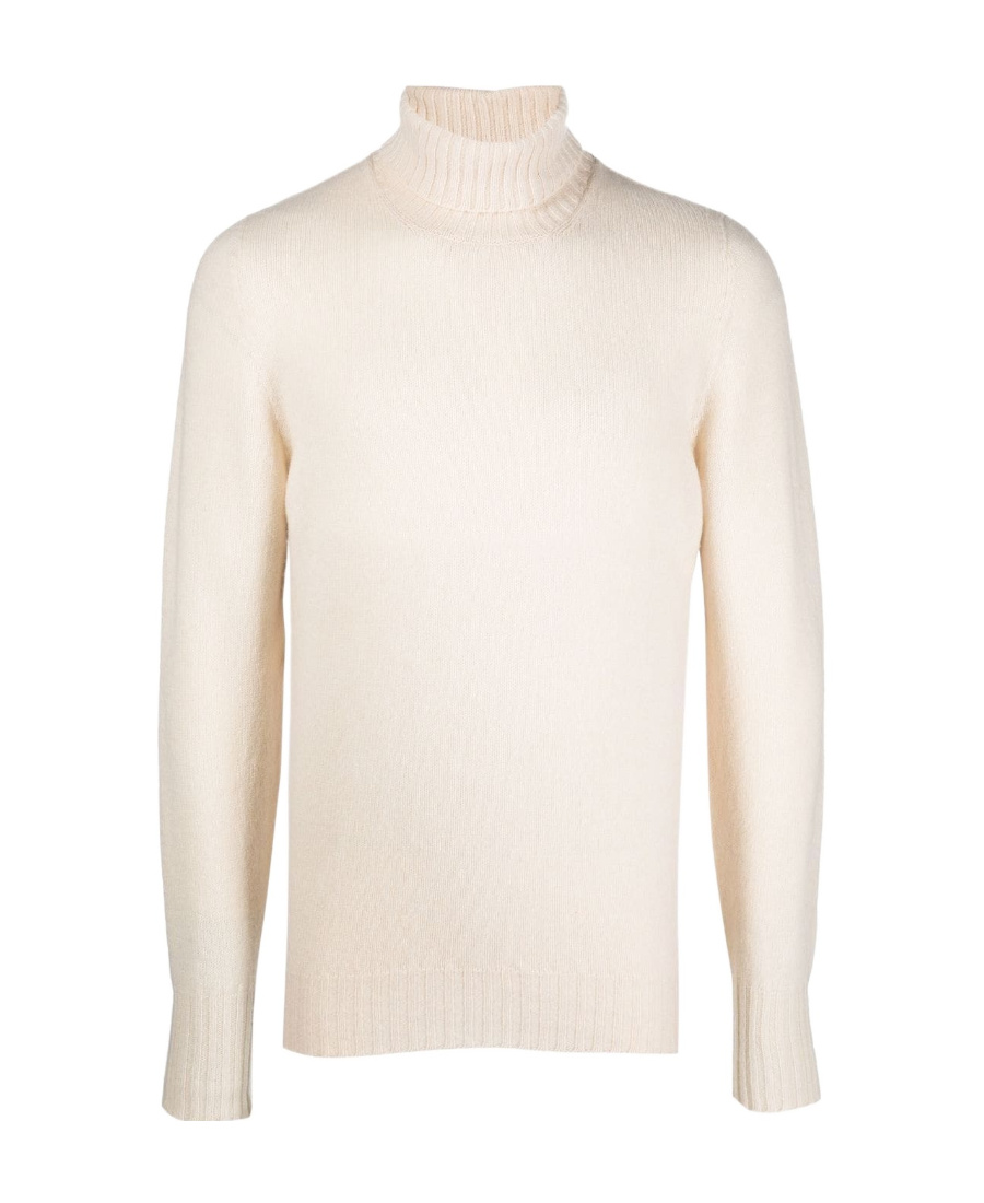 Drumohr Man Turtleneck Beige Size 46 Merino Wool In White