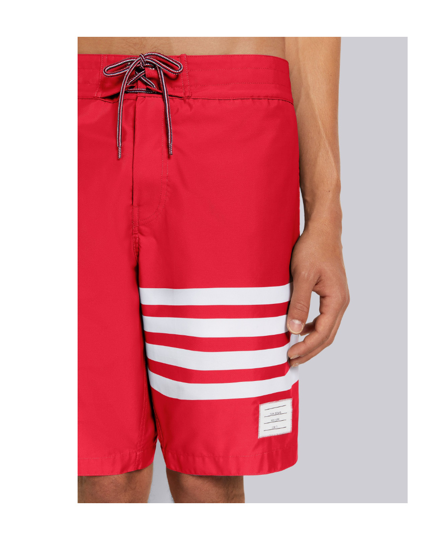 Thom Browne 4-bar Swim Shorts In Red